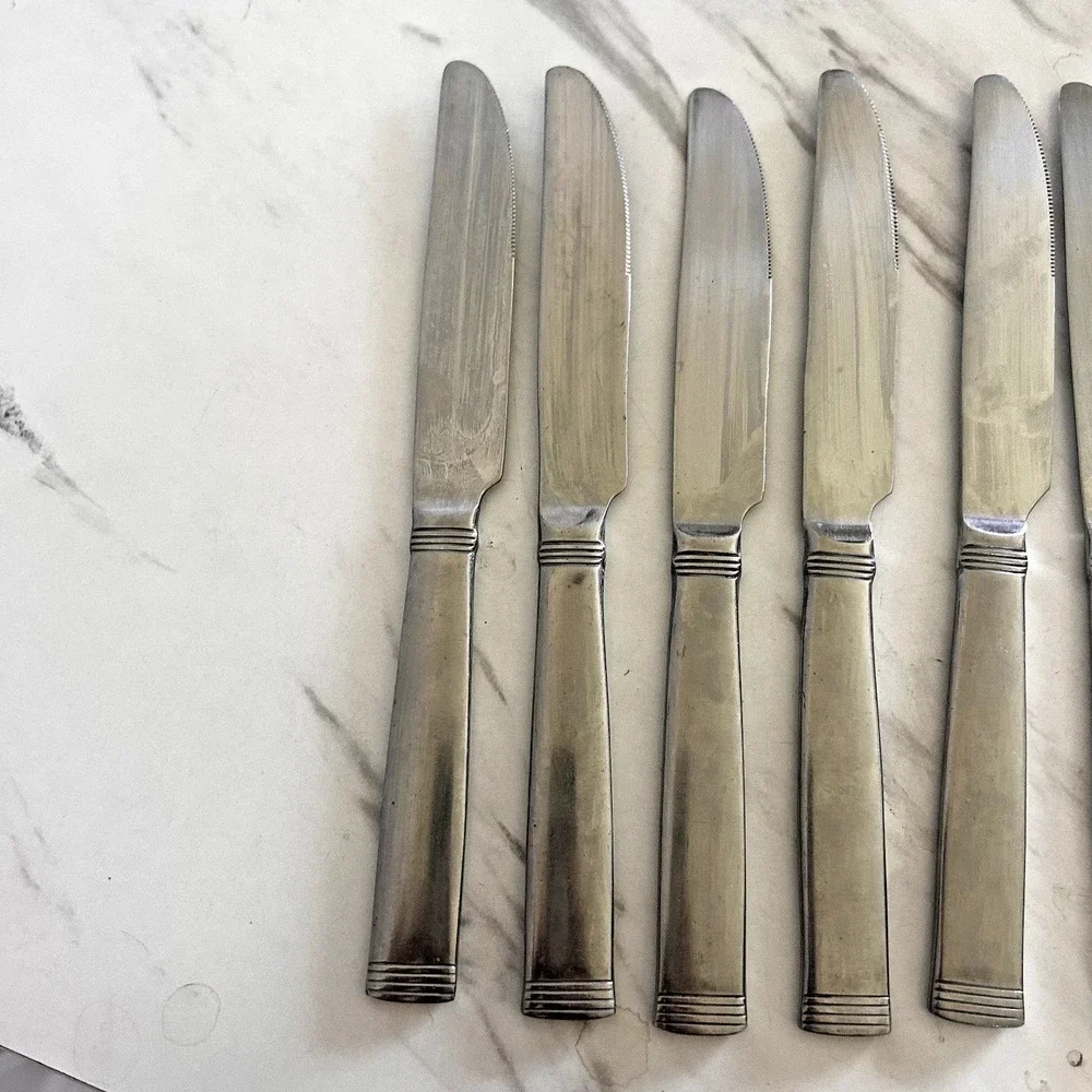 WALLACE 18/10 Dinner Knives Knife Flatware Napoli Pattern Lot of 6 FFF